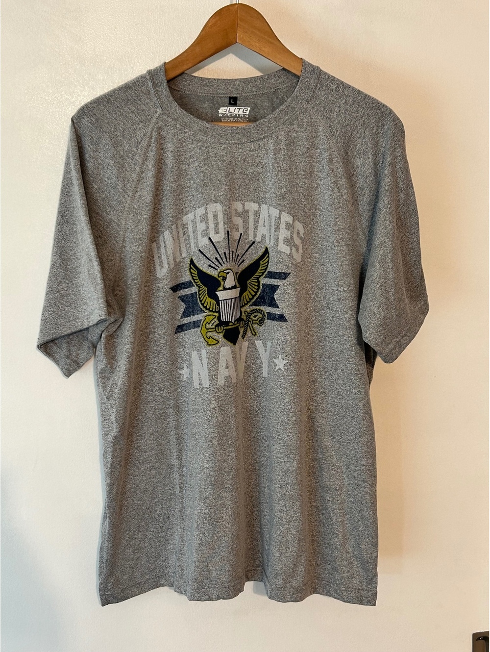 Elite Wicking United States Navy Grey T-Shirt Size L-0028